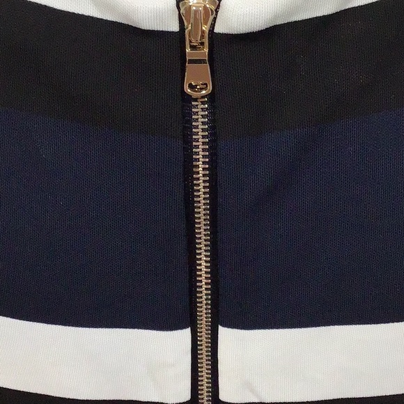 Ann Taylor Striped Tank Blouse, Blue/Black/White, Back Zipper, Size Petite Large - Picture 5 of 7